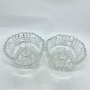 Pair Julia Crystal 24% Lead Crystal Pilar Candle Holder Poland Faceted Vintage